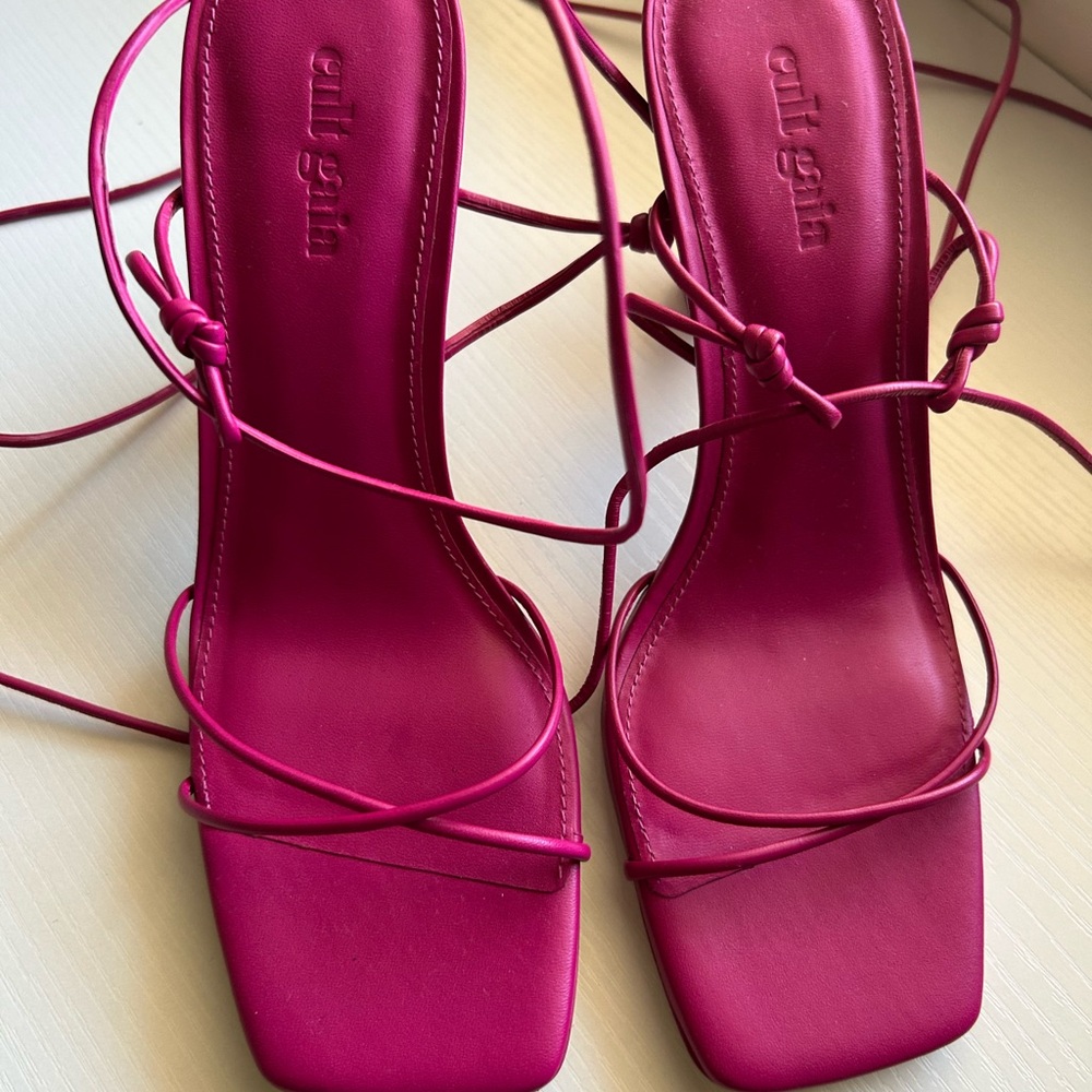 Cult Gaia Fuchsia Strappy Heels